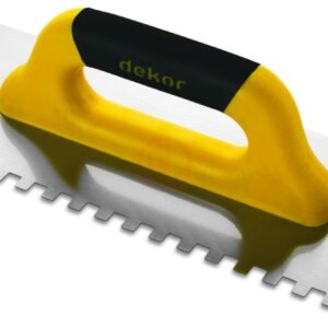 Outlet Dekor Hassan Seramik Malası Kapalı Plastik Saplı Kare Diş 10x10 mm Yay Çeliği 50 Cm