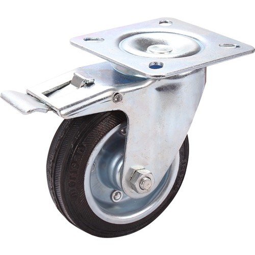 Mertsan Frenli Sac Cantlı Kauçuk Burçlu Tekerlek 170x40 mm (160 Kg)