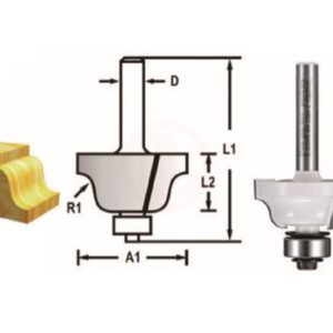 Makita Freze Ucu Rulmanlı Profil Bıçağı (Çift Bıçak) 8x38,1x60 mm (D-48767)