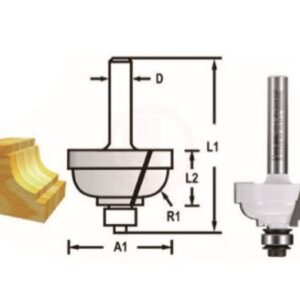 Makita Freze Ucu Rulmanlı Profil Bıçağı (Çift Bıçak) 6x25,4x53,7 mm (D-48795)