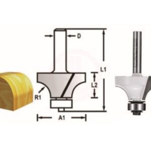 Makita Freze Ucu Rulmanlı Yuvarlak Profil Bıçağı (Çift Bıçaklı) 6x19x53,4 mm (D-48290)