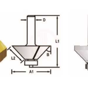 Makita Freze Ucu Rulmanlı Konik Kenar Alma Bıçağı (Çift Bıçak) 6x25,4x51 mm (D-48658)