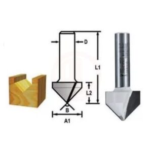 Makita Freze Ucu Dalma V Kanal Bıçağı (Çift Bıçak) 8x12,7x44,7 mm (D-47896)