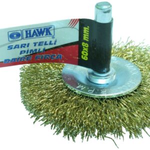 Hawk Sarı Telli Pimli Daire Fırça 100X10 Mm - HAWK10135