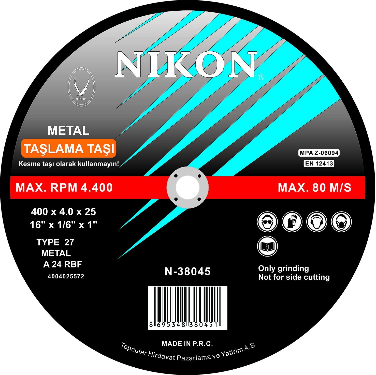 Nikon Metal Flex Taşlama Taşı 115X6.0X22 Mm - NIK38003