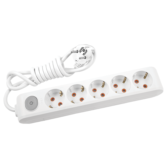 Viko Multi-let Beşli Priz Anahtarlı Topraklı Kablolu Çarpma Karşıtı Örtücü 3 Mt Beyaz