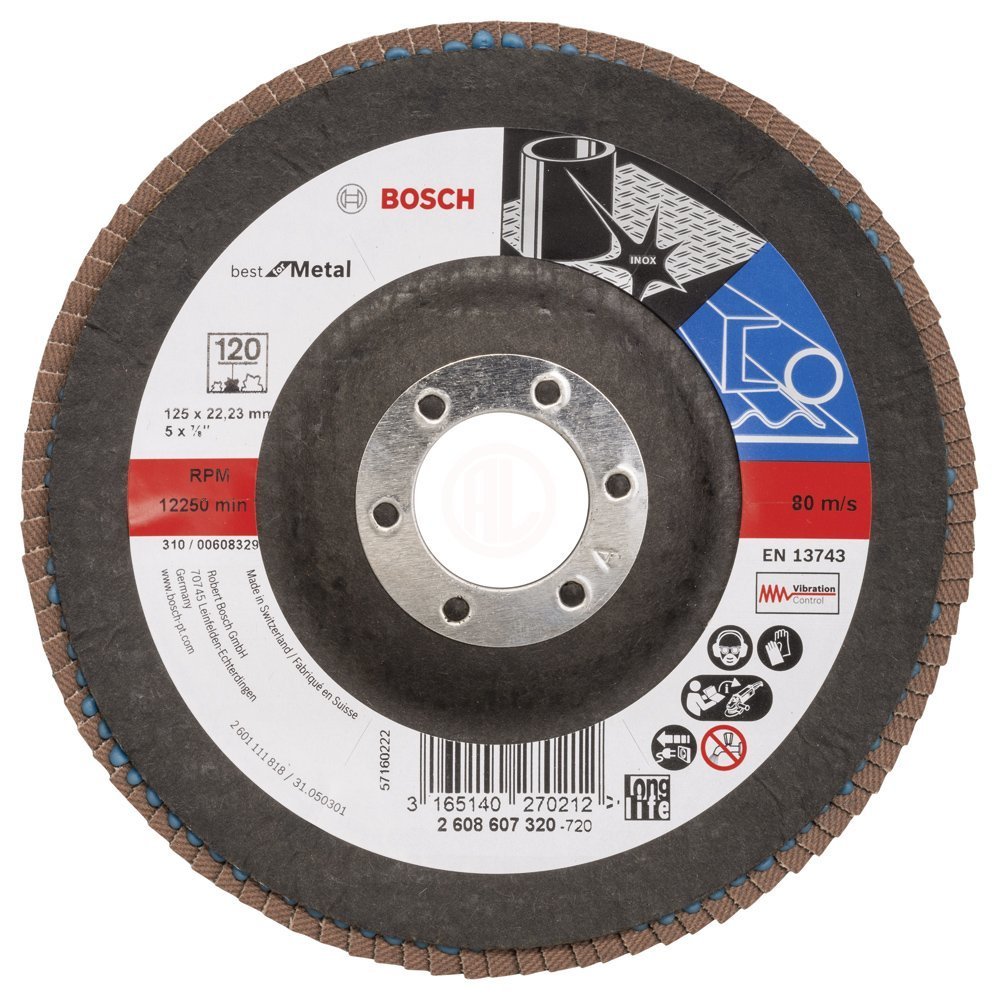 Bosch Zirkon-Alox Flap Zımpara Diski X571 Best For Metal 125x22,23 mm 120 Kum - 2608607320