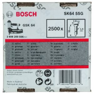 Bosch Havşa Başlı Matris Çivisi 55 Mm 2500 Lü Galvanizli Gsk 64 İçin - 2608200506