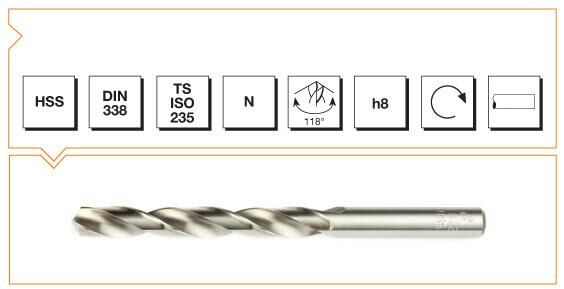 MTE Silindirik Saplı Kısa Metal Matkap Ucu HSS DIN 338 RN Taşlanmış 1,8x46 mm