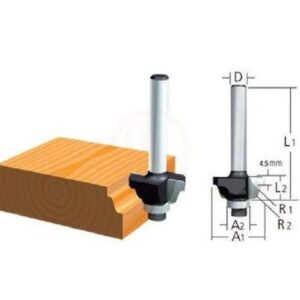 Makita Freze Ucu Rulmanlı Kordon Bıçağı (Çift Kavisli) 6x26x42 mm (D-09581)