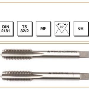 MTE Metrik İnce Vidalı 2 Li Takım Kılavuzu HSS DIN 2181 (6H) M12x70x1,00 mm