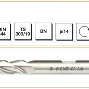 MTE Silindirik Saplı Parmak Freze Kısa HSS-E DIN 844 BN 12,0x83 mm