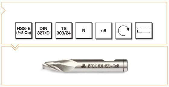 MTE Silindirik Saplı Delik Freze HSS-E DIN 327/D Helis 12,0x73 mm