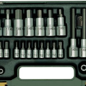 Proxxon Torx ve Allen Lokma Anahtar Takımı 1/4 İnç -1/2 İnç Cırcır Kollu (42 Parça) (23290)