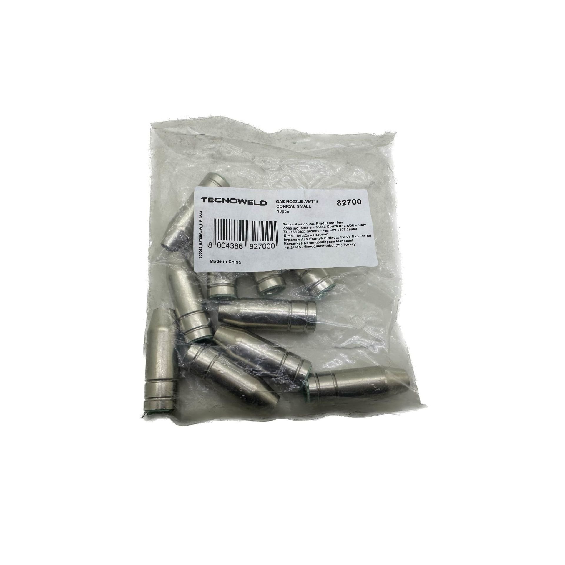 Tecnoweld GAS NOZZLE AWT15 -CONICAL SMALL x10 PCS- TW (82700)