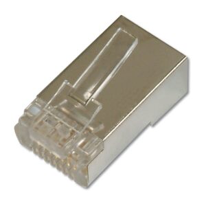 Assmann Cat 6 Modüler Konnektör, Zırhlı, Yuvarlak Kablo İçin, Kılavuz (Guide Plate) Dahil