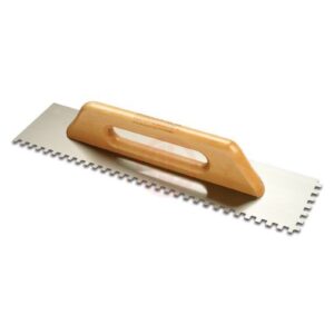 Outlet Dekor Hassan Seramik Malası Ahşap Saplı Kare Diş 10x10 mm Yay Çeliği 50 Cm