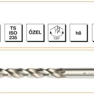 MTE Silindirik Saplı Kısa Metal Matkap Ucu HSS-E DIN 338 RN Gümüş Seri 5,2x86 mm
