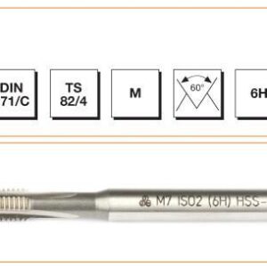 MTE Metrik Normal Vidalı Düz Kanallı Makina Kılavuzu HSS-E DIN 371/C (6H) M5 x 70 mm