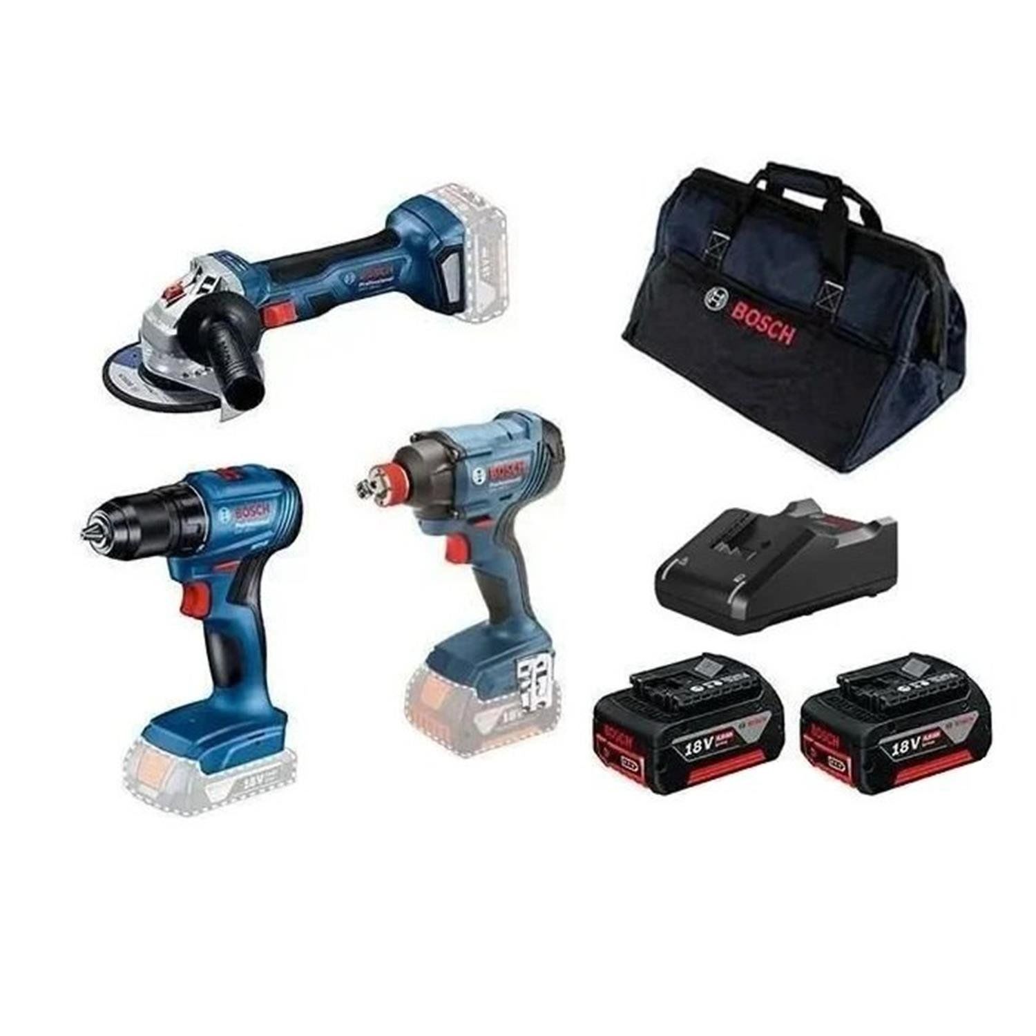 Bosch Gsr + Gdx+ Gws (2X 4.0 Ah 18V) + Raf Bag