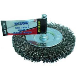 Hawk Gri Telli Pimli Daire Fırça 75X10 Mm - HAWK11133