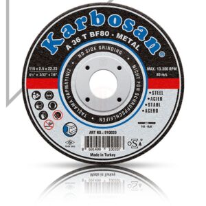 Karbosan Metal Kesme Disk T41 Düz 180x3,0x22,23 mm A 36 T BF80 - KAR910040