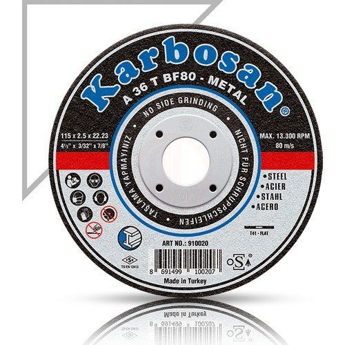 Karbosan Metal Kesme Disk T42 Bombeli 100x2,5x16 mm A 36 T BF80 - KAR910060