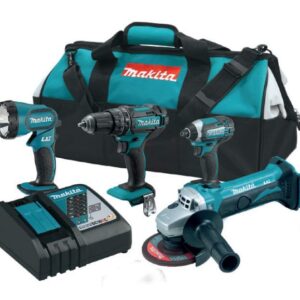 Makita DHP482 + DGA452 + DTD152 + DML185 + DC18 - MAKDLX4067