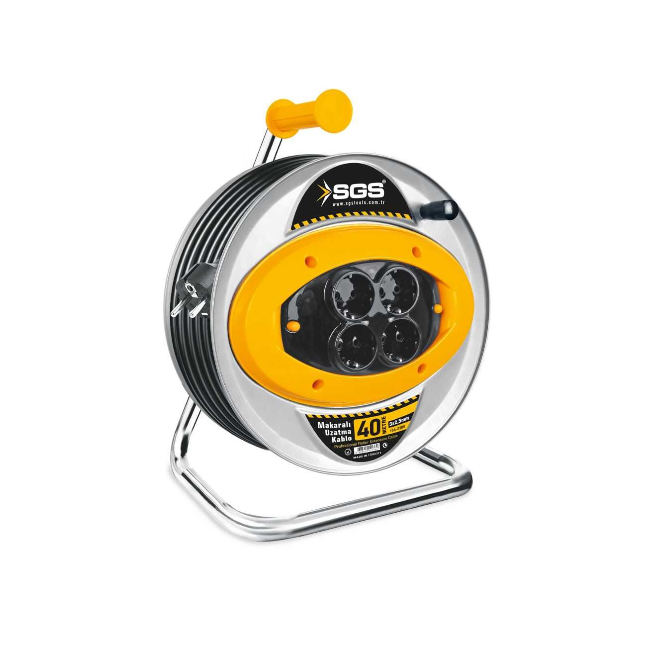 SGS 2112 Metal Makaralı Uzatma Kablosu 2,5X40Mt