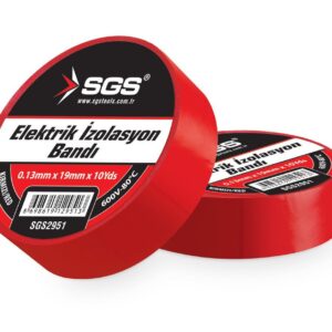 SGS 2951 Elektrik İzolasyon Bandı Kırmızı 19Mmx10Yrd