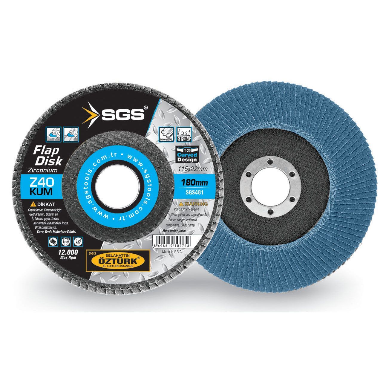 SGS 481 Flap Disk 180Mm 40Kum (Zirconium)
