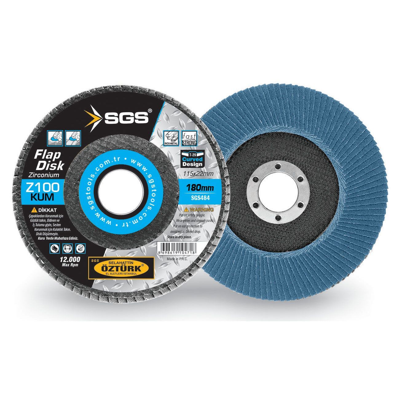 SGS 484 Flap Disk 180Mm 100Kum (Zirconium)