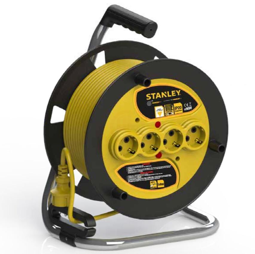 Stanley IP20 ST-E Serisi 4 Soketli 40 Metre Makaralı Kablo 3x1.5 mm H05VV-F