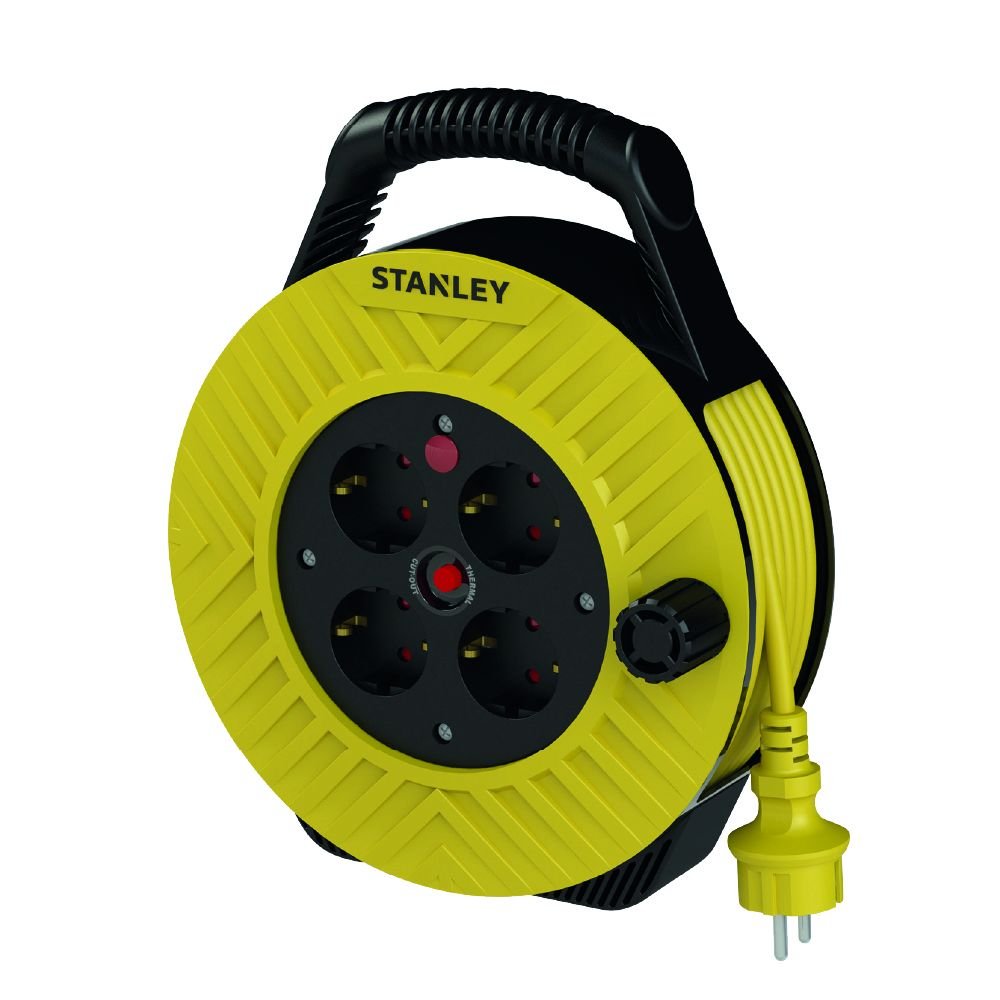 Stanley IP20 Ev Tipi 4 Soketli 10 Metre Makaralı Kablo 3x1.5 mm H05VV-F
