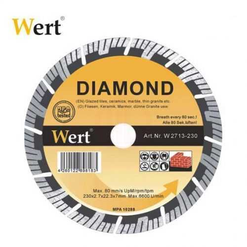 Wert 2713-230 Süper Turbo Elmas Testere (230mm)
