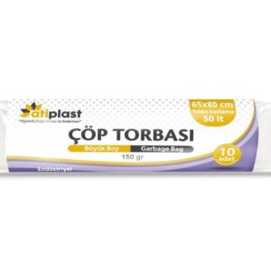 Atiplast Endüstriyel Büyük Çöp Torbası 65x80 Siyah 150 Gr