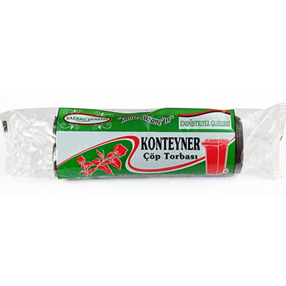 Kazanç 240 Lt Konteyner 55 Mikron Siyah Çöp Torbası 120x150 Cm 10 Lu 10 Paket