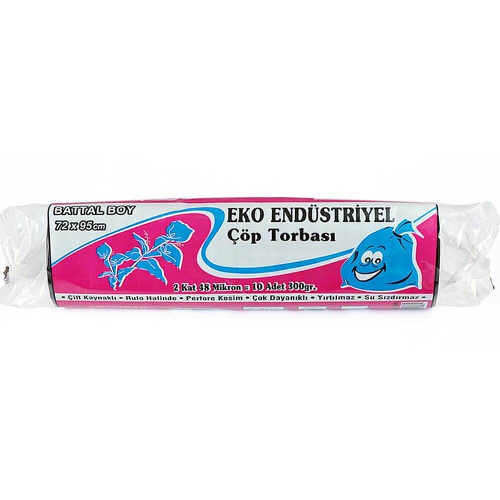 Kazanç Eko Endüstriyel Battal Siyah Çöp Torbası 72x95 Cm 10 Lu 20 Paket