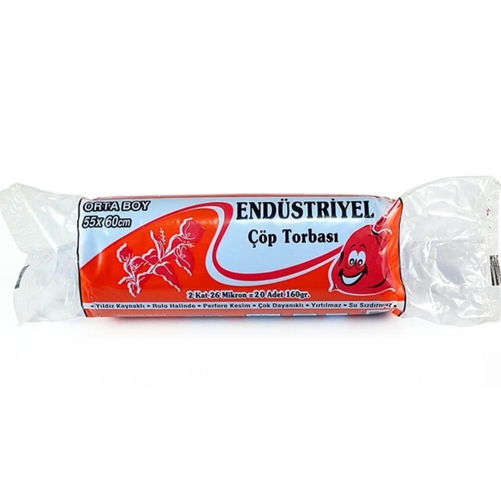 Kazanç Endüstriyel Orta Mavi Çöp Torbası 55x60 Cm 20 Li
