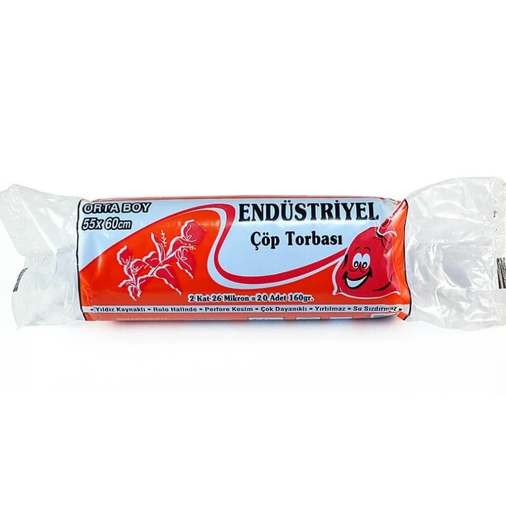 Kazanç Endüstriyel Orta Siyah Çöp Torbası 55x60 Cm 20 Li