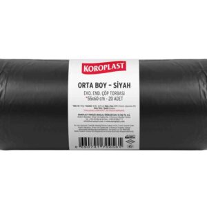 Koroplast Eko Endüstriyel Çöp Poşeti Orta 55x60 Cm Siyah 80 Gr