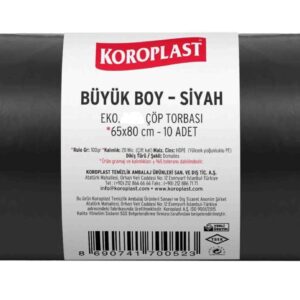 Koroplast Ekonomik Büyük Boy Çöp Torbası 65x80 Cm 10 Lu