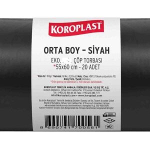 Koroplast Ekonomik Orta Boy Çöp Torbası 55x60 Cm 20 Li