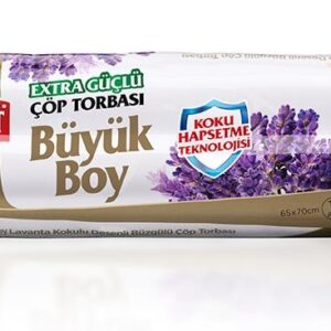 Koroplast Ekstra Güçlü Lavanta Kokulu Büzgülü Büyük Boy Çöp Torbası 65x70 Cm 10 Lu