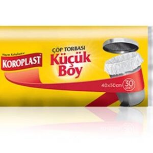 Koroplast Güçlü Çöp Torbası Küçük Boy 40x50 Cm Şeffaf 30 Lu