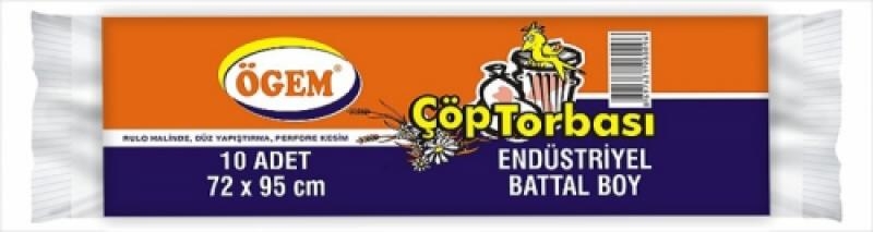 Ögem Endüstriyel Battal Boy Çöp Poşeti Mavi 72x95 Cm 70 Lt 10 Lu