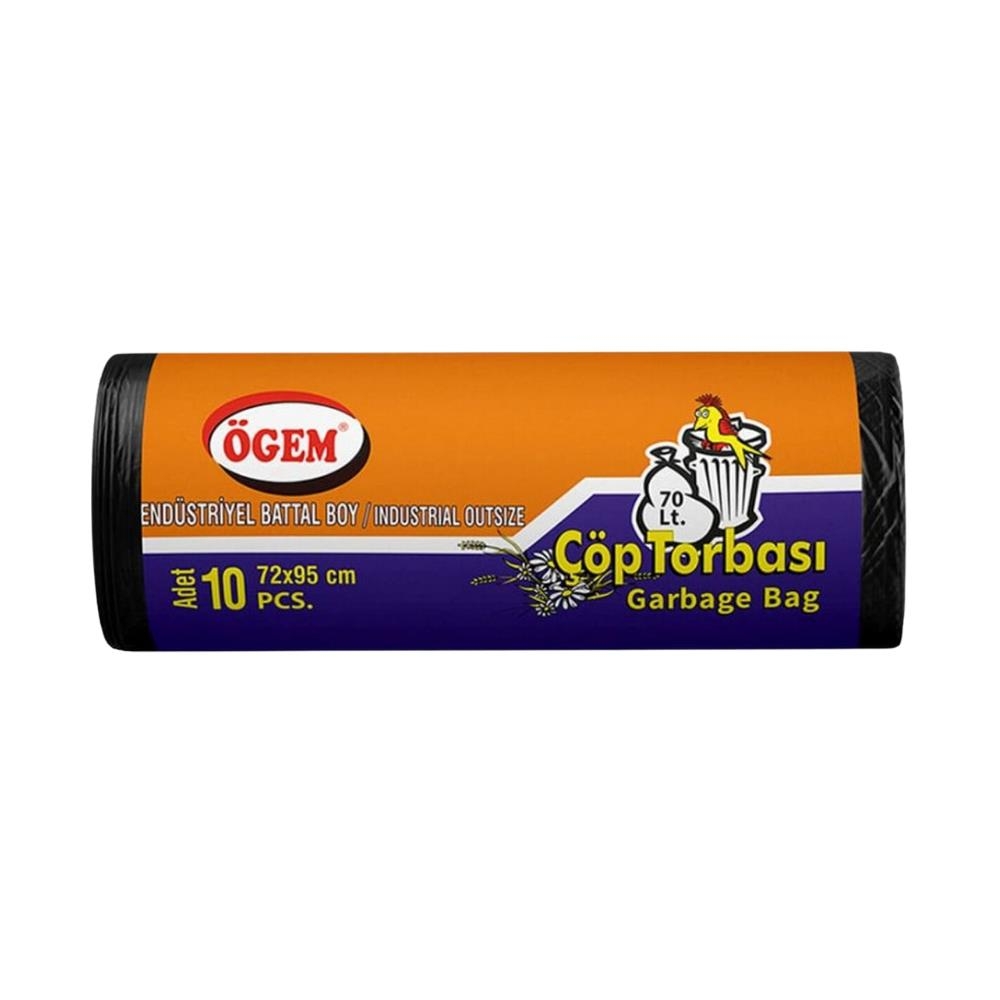 Ögem Endüstriyel Battal Boy Çöp Poşeti Siyah 72x95 Cm 70 Lt 10 Lu