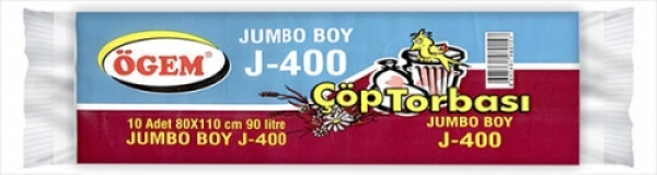 Ögem J-400 Jumbo Boy Çöp Poşeti Mavi 80x110 Cm 90 Lt 10 Lu